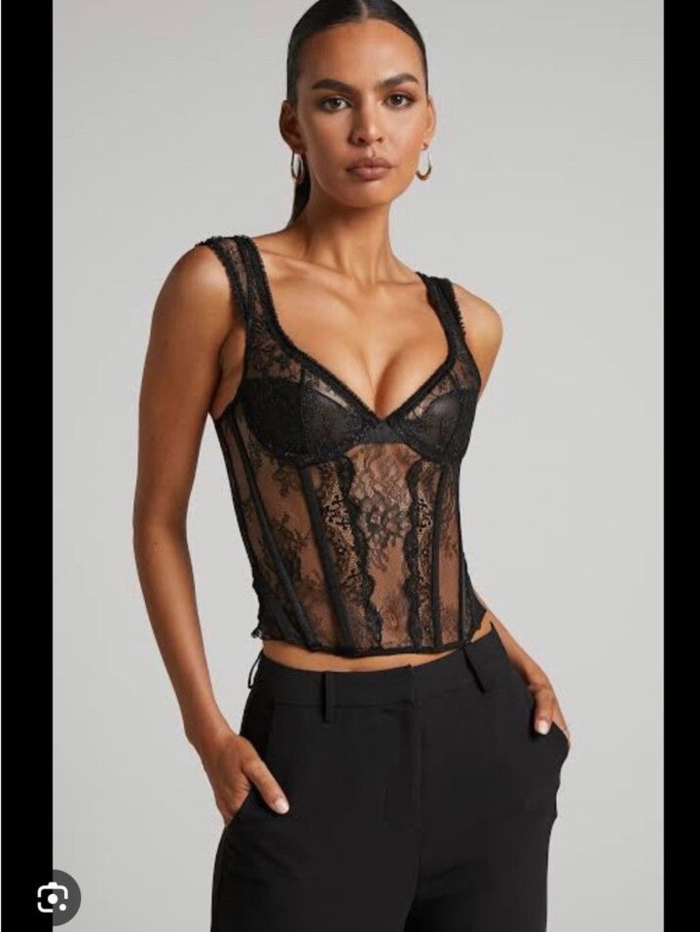 Lioness Black Lace Corset Top